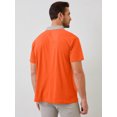thumbnail image 7 of Demotime Men's Polo Shirts Casual Button-Down Shirts Short Sleeve Polo Shirts Orange M V Neck T Shirts Big and Tall Golf Solid Classic Stylish Tops, 7 of 7