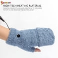 thumbnail image 3 of Spencer USB Heated Gloves Mitten for Men Women, Winter Warm Knitted Wool Thermal Full & Half Fingerless Hands Warmer Heating Gloves "Blue", 3 of 9
