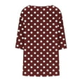 thumbnail image 5 of successthop Plus Size Blouses for Women 3/4 Sleeve Tunic Top Crewneck Curved Hem Shirt Polka Dots Shirts Loungewear, 5 of 6