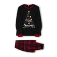 thumbnail image 6 of Family Christmas Pajamas Matching Sets Christmas Tree Crew Neck Long Sleeve Tops and Xmas Plaid Print Pants Holiday Sleepwear Soft Pjs Fall Loungewear for Men,3XL, 6 of 6