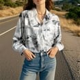 thumbnail image 5 of Endives Womens Cotton Shirts Boho Vintage Printed Fashion Button Down Shirts Casual Tops Long Sleeve Blouse, 5 of 7
