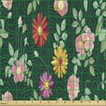 thumbnail image 2 of Floral Sofa Upholstery Fabric by the Yard, Floral Composition of Vivid Color Spring Flowers and Buds on Pointilistic Background, Decorative Fabric for DIY and Home Accents, Multicolor by Ambesonne, 2 of 5