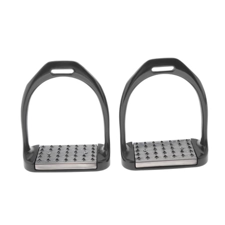1 Pair Stirrups for Saddle Lightweight Horse Saddle English Riding Equestrian Treads Slip Swivel Action Wide Track Horse Stirrups Black