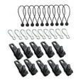 thumbnail image 2 of 30 unids/set Clips para lona cuerdas de mosquetón abrazadera de tienda herramientas de Camping reutilizables para lona de jardín cubiertas de piscina Cuerda negra, 2 of 8