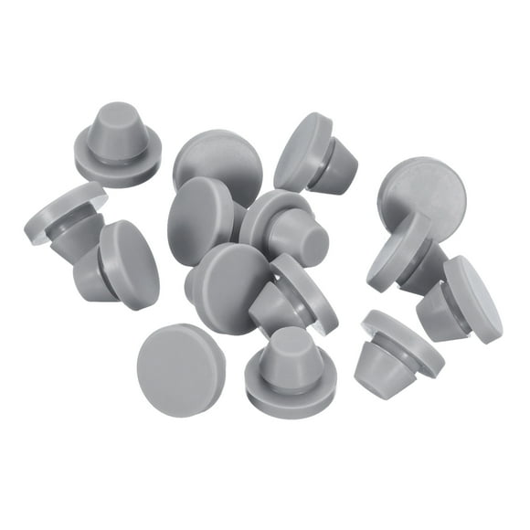 Unique Bargains 15pack Silicone Plugs, Rubber Round Snap in Locking Hole Plugs Waterproof Hole Plug for 8-8.5mm Hole, Grey