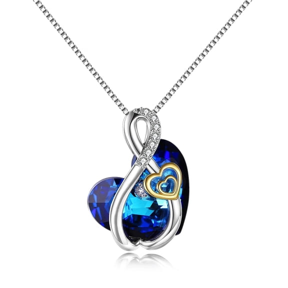 Infinity Heart Necklace with Message Card, Love Gift for Wife Girlfriend Mom Daughter Sister Friend, Romantic Jewelry for Women