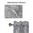 thumbnail image 6 of Paisley Bathroom Window Curtain, Vintage Mediterranean Abstract Texture Gray Blue Light Filtering Coffee Kitchen Curtains, Bedroom Living Room Curtains 2 Panel 84"x45", 6 of 6