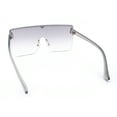 thumbnail image 6 of Minimal Oversized Half Rim Shield Flat Top Plastic Mafia Mogul Sunglasses Slate - Grey Clear, 6 of 6