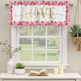 thumbnail image 2 of 2 Pack Valances for Window, Valentine's Day Short Curtains for Kitchen Bedroom Living Room, Pink Love Heart Modern Romantic Rod Pocket Small Window Treatment Valance Drapes 42 x 12 Inch, 2 of 8