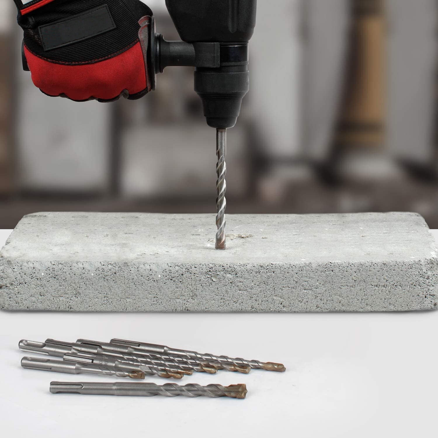 30PCS 3/16"x6" Drill Bit Set SDS Plus Rotary Hammer Concrete Masonry Carbide Tip