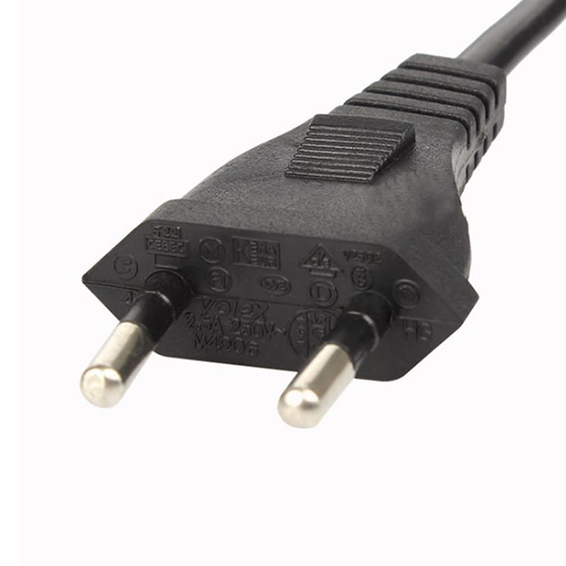 New AC power supply adapter cord Cable Connectors Europe /eu 2 pin 2-prong c43 