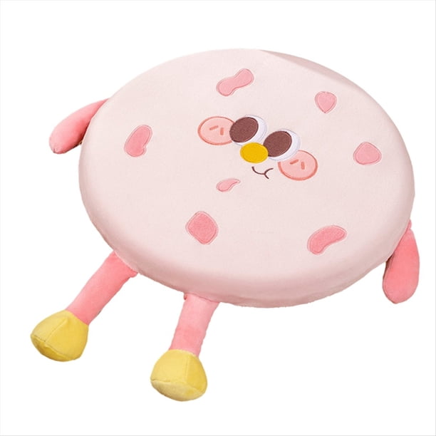 Almohada de Galleta Redonda Galleta de Peluche Realista de Alimentos Snack Asiento Cojín de Peluche de Juguete Prop Regalo Rosa