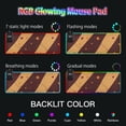 thumbnail image 5 of Brown and Orange Diagonal Stripes Wireless Charging RGB Gaming Mouse Pad Large Keyboard Mat Rubber Base 13 Light Modes, 5 of 6