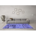 thumbnail image 3 of Ahgly Company Indoor Rectangle Patchwork Blue Transitional Area Rugs, 2' x 4', 3 of 4