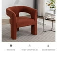 thumbnail image 3 of LOCUS BONO Boucle Accent Chair, Modern Living Room Chair, Comfy Barrel Armchair Single Sofa Chair for Bedroom, Office, Fully Assembled (Rust/Dark Orange), 3 of 6