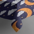 thumbnail image 3 of Dark Blue Moon Cloud Star Pattern Rectangle Tablecloth 60"x84",Waterproof Polyester Rectangle Table Cloth, Wipeable Spillproof Polyester Tablecloth for Dining, Camping, Indoor and Outdoor, 3 of 5