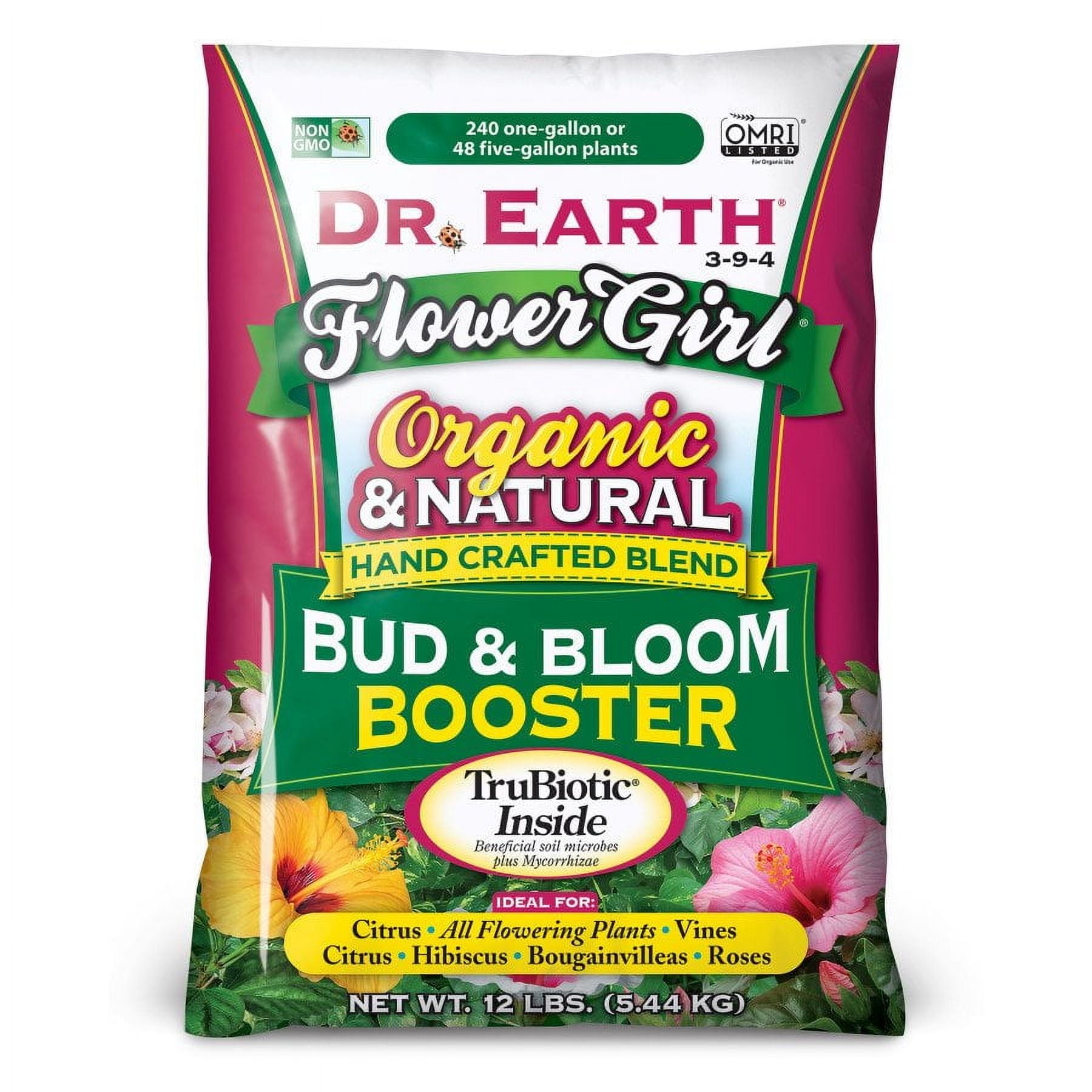 Dr. Earth Flower Girl Premium Bud & Bloom Booster Plant Food, 3-9-4 Fertilizer, 12 lb.