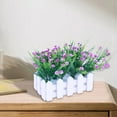 thumbnail image 1 of Valla de madera con simulación de flores, adornos para decoración del hogar y la sala de estar, planta de simulación, maceta verde falsa., 1 of 6