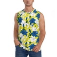 thumbnail image 2 of Goofa Lilies Flowers Printed Men's Sleeveless T-Shirt - Athletic Gym Workout Tank Top for Men - Moisture-Wicking, UPF 30+ Quick-Dry Muscle Tee-XX-Large, 2 of 8