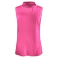 thumbnail image 5 of ZHOGXU Women's Tank Tops Sleeveless Turtleneck Solid Color Comfortable Lightweight Loose Fit Shirt For Daily Wear,Hot Pink,Xxxxl, 5 of 5