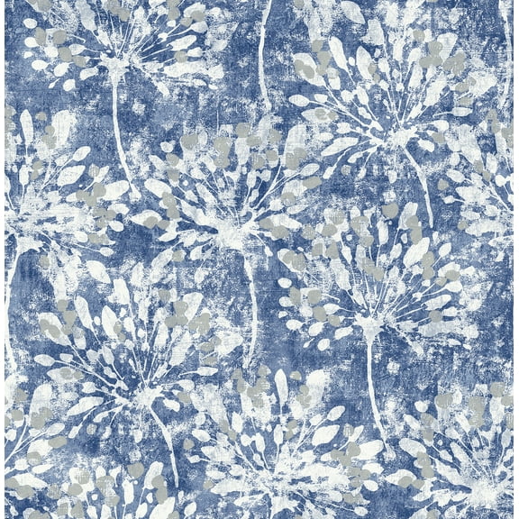 Advantage Dori Blue Painterly Floral Wallpaper