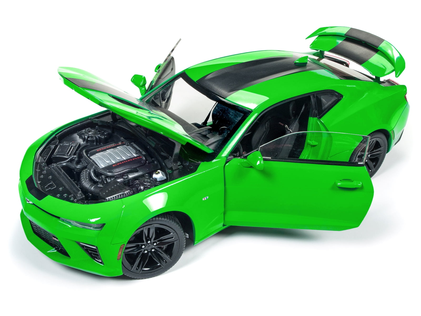 Auto World 1:18 2017 Chevrolet Camaro SS /& Black Stripes Diecast Green AW244