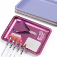 thumbnail image 2 of Stainless Steel Cosmetic Storage Tray Manicure Nail Art Plate Tweezers Clippers Pen Container Square False Nails Dish Tools, 2 of 5