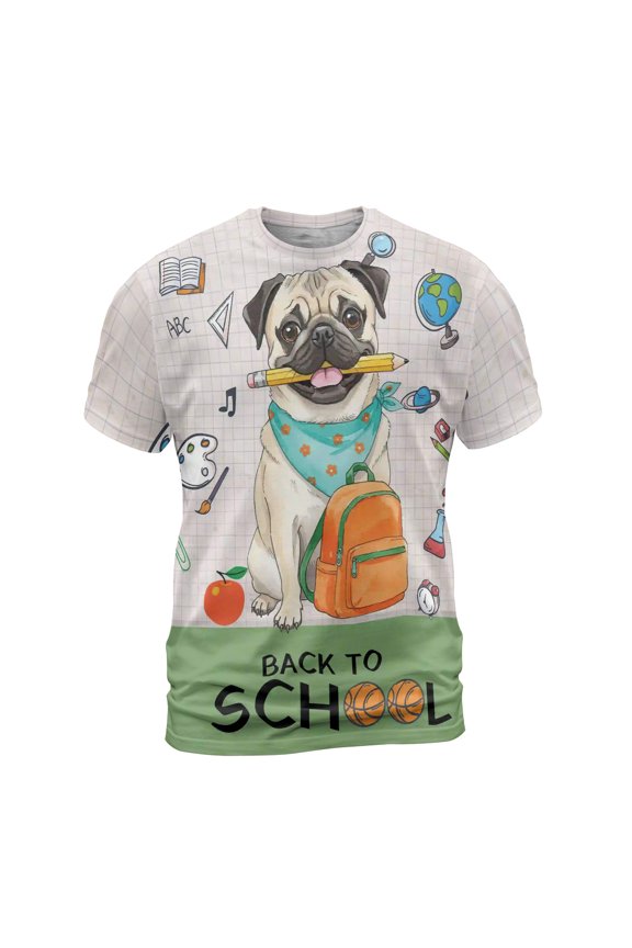 Hardworking Pug Ready Back to School New Year Classes All Over Print 3D Shirt Unisex Merch Dog Lover Gifts - 12011
