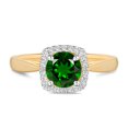 thumbnail image 2 of Gold Plated 925 Sterling Silver Natural Chrome Diopside Gemstone Halo Style Ring For Women, 2 of 2