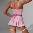 thumbnail image 5 of Zhuge Tamaño L5 piezas de Conjunto de Lencería Sexy para Mujer, Babydoll Mucama Cosplay con Detalles Erotísticos, Tamaño L Rosa, 5 of 5