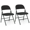 thumbnail image 1 of Gymax 2PCS Folding Chairs w/ Metal Frame PVC Leather Stackable Chairs for Indoor, 1 of 6