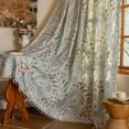 thumbnail image 7 of Vireellx Floral 84 Inches Curtains for Bedroom Jacquard Drapes Bird Patterned Semi Sheer Boho Living Room Window Curtains 2 Panels Farmhouse Rod Pocket Light Filtering Decorative Window Treatments, 7 of 7