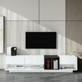 thumbnail image 2 of TV Stand for TVs Up to 80'', Modern TV Stand with Two-Tone Media Console Entertainment Center with Versatile Compartment for Living Room Bedroom, 75 inch, Sleek and Stylish White, 2 of 9