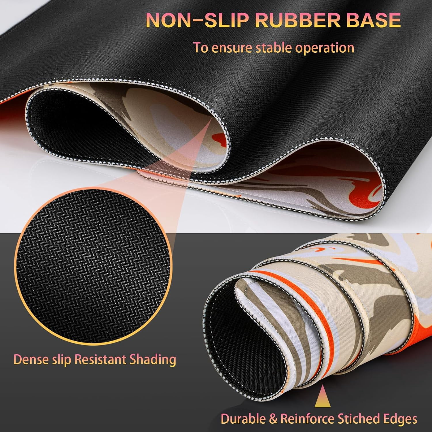 Gaming Mouse Pad, Fluid Pattern Mouse Pad 31.5x11.8inch Large Extended Computer Mouse Mat Keyboard Full Desk Mousepad for Gaming, Office, Home