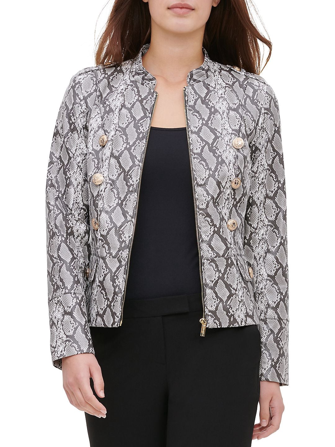 CALVIN KLEIN Womens Gray Animal Print 