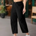 thumbnail image 7 of Women's Casual Comfortable High Waist Loose Straight Leg Pants, Fashion Wide Leg Trousers, Elastic Waist Lounge Pants for Women, Office Casual Wear,Black,2XL, 7 of 7