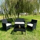 thumbnail image 5 of Ilios Innova Juego de Sala para jardín de 4 piezas fabricado en Mimbre sintético, Set para exteriores 3 Sofás con Asiento Acolchado y Mesa de Vidrio (Sala-4p), 5 of 9