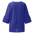 thumbnail image 6 of DondPO Long Sleeve Shirts for Women Sweatshirt for Women Women Summer Cotton Top Fashion Plus Size Tshirt Round Collar Mid Jacquard Blouses Casual Loose Tunic Tee Womens Tops Plus Size Tops Blue XL, 6 of 6