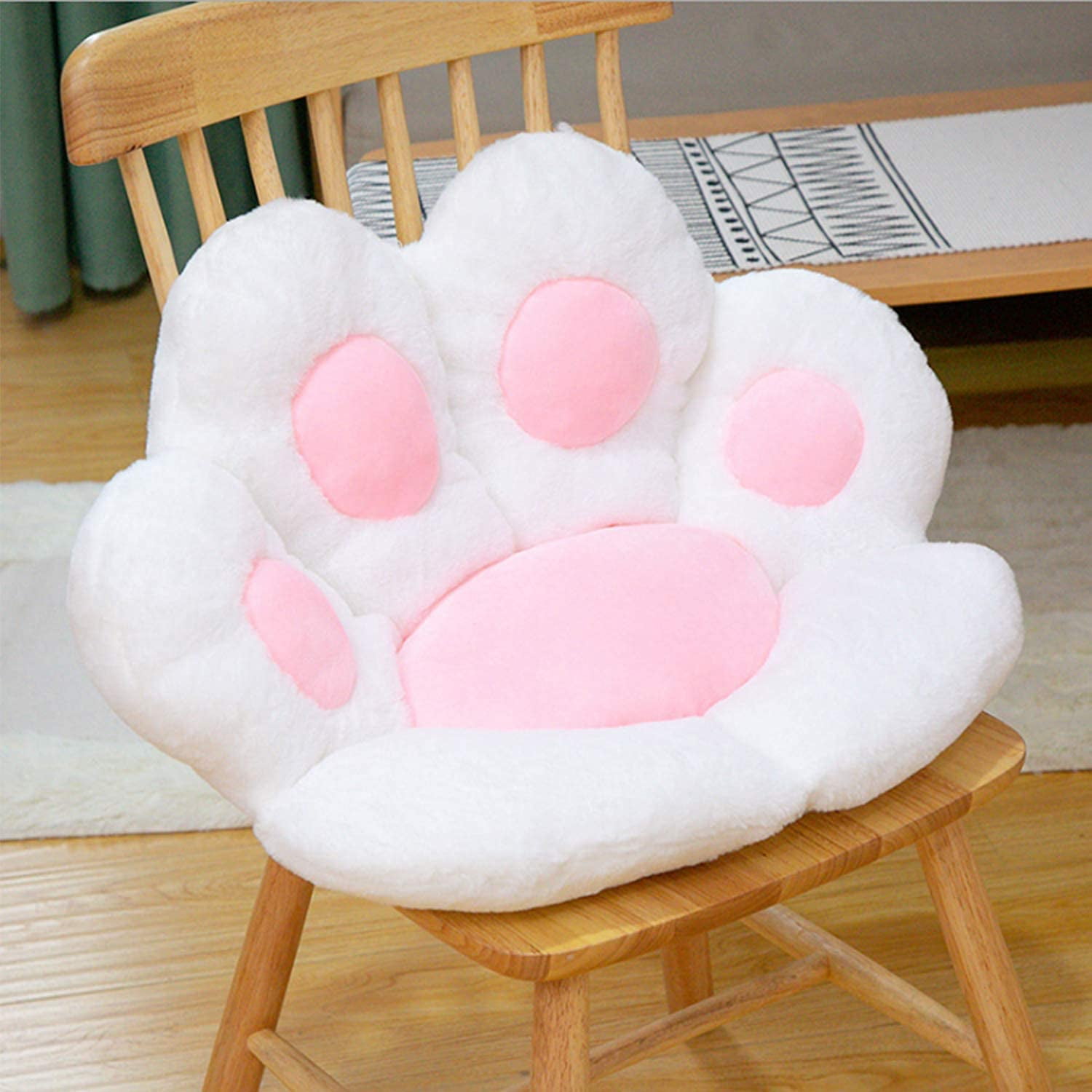 Skin-Friendly Floor Mat Specially Designed for Home S-27.5x23.6in, A Cat Paw Cushion Cute Seat Cushion,Cat Paw Shape Lazy Sofa Bear Paw Chair Cushion Warm Floor Cushion for Dining Room Office Chair 