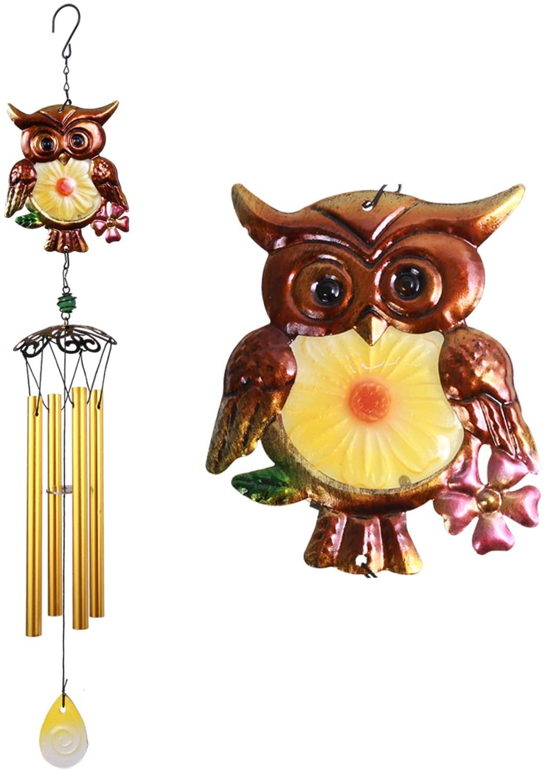 Owl Wind Chimes 30 Inch Pure HandMade Waterproof Metal Musical Wind