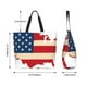 thumbnail image 5 of Disketp American Flag Map Bolsa Tote Estampada para Mujer, Bolso de Hombro y de Mano para Compras y Viajes, 5 of 8