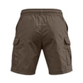 thumbnail image 6 of Cargo Shorts for Men Relaxed Loose Fit Drawstring Tactical Hiking Shorts Summer Carpenter Work Short Pockets,Brown,L, 6 of 6