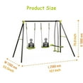 thumbnail image 4 of iYofe Swing Set for Backyard Outside, Kids Toddler Metal Swing Sets with Glider, Monkey Bar Swing, Play Set Swings, Outdoor Playground Playset for Ages 3-8, 4 of 8