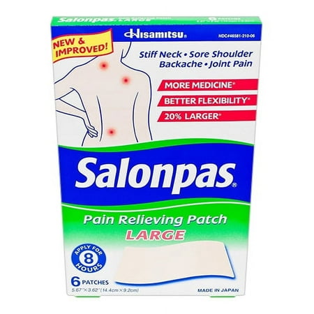 Salonpas Pain Relief Patch Large - 6 Ea, 6 Pack