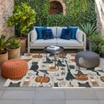 thumbnail image 2 of Halloween Outdoor Rug for Patio/Deck/Porch, Non-Slip Large Area Rug 5 x 8 Ft, Black Cat Witch Hat Spooky Pumpkin Vintage Indoor Outdoor Rugs Washable Area Rugs, Reversible Camping Rug Carpet Runner, 2 of 8