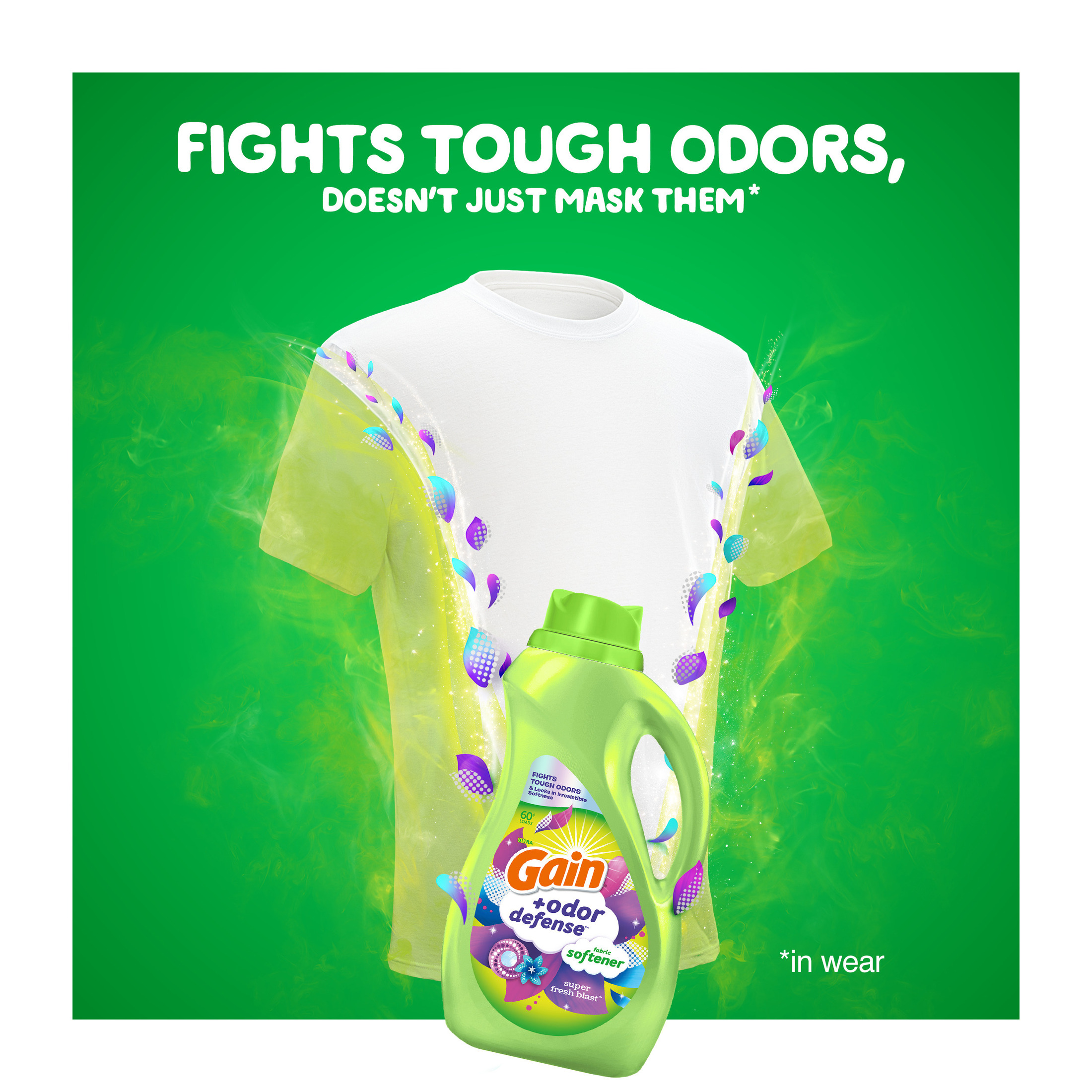 Gain Odor Defense Fabric Softener, Super Fresh Blast, 100 fl oz photo 5