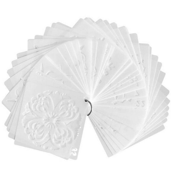 JIAHAOO Enhance DIY Projects Intricate Mandala Stencils Set of 36, White, & PET Material