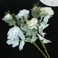 thumbnail image 3 of Off Promotions! Nomeni Artificial Flowers for Outdoors Home Artificial Rose Bouquet Decoration Wedding Bouquet Artificial Flowers White, 1Pc Artificial Flower Clearance Sale White, 3 of 5
