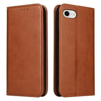 Wallet Case For iPhone 7 Plus / iPhone 8 Plus, Luxury Premium Leather Flip Strong Magnetic Closure [Kickstand][RFID Blocking][Card Holder Slots] Retro Shockproof Phone Cover Men/Women, Brown