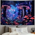 thumbnail image 2 of ONETECH Mushroom Tapestry Fantasy Neon Forest Tree Tapestry  Galaxy Space Wall Tapestries Aesthetic Floral Plant Landscape Tapestry Wall Hanging for Home Decor, 2 of 6